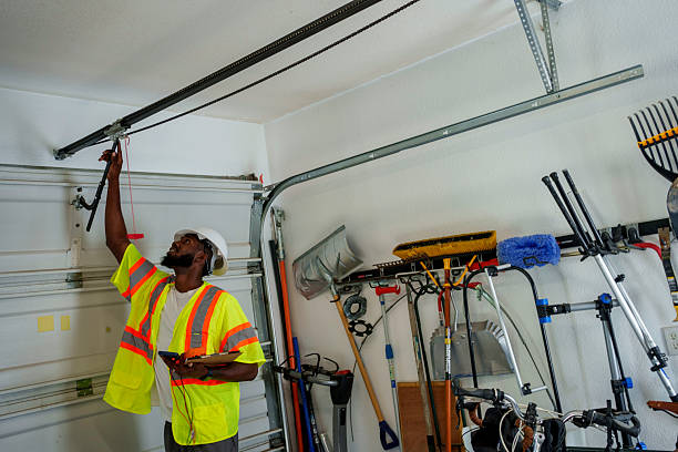 Professional Garage Door Panel Replacement technician working in Rexburg, ID